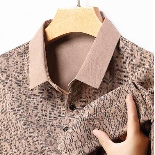 Men’s Stylish Brown Polo T-Shirt with Modern Texture