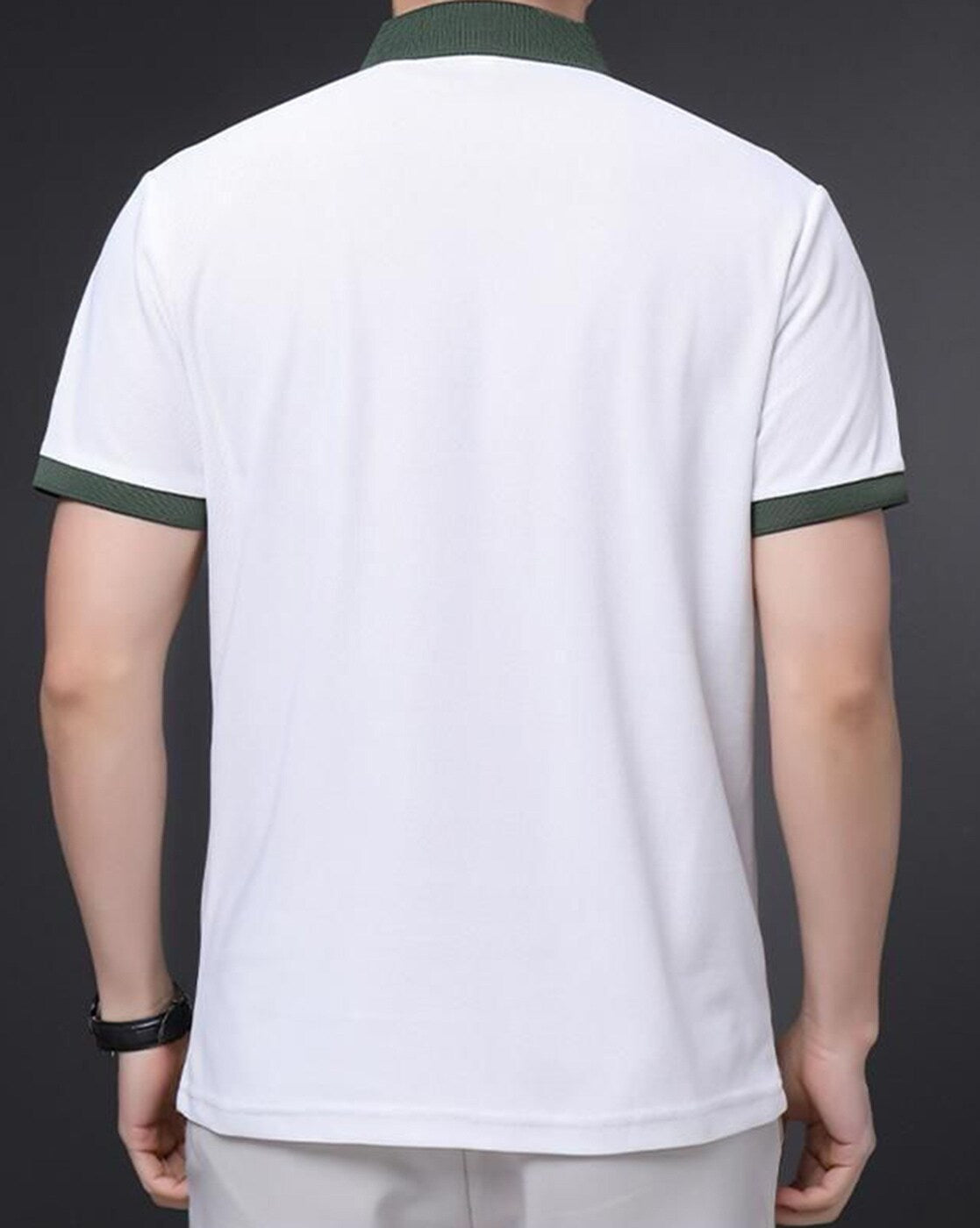 Men Solid White Polo Regular Fit Tshirt
