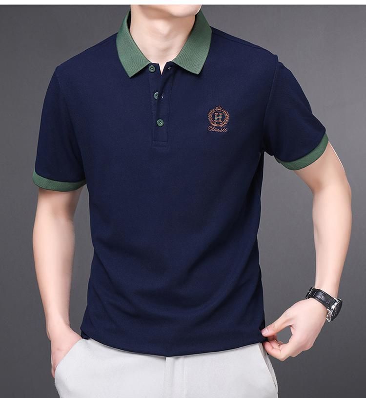 Men Solid Blue Polo Regular Fit Tshirt