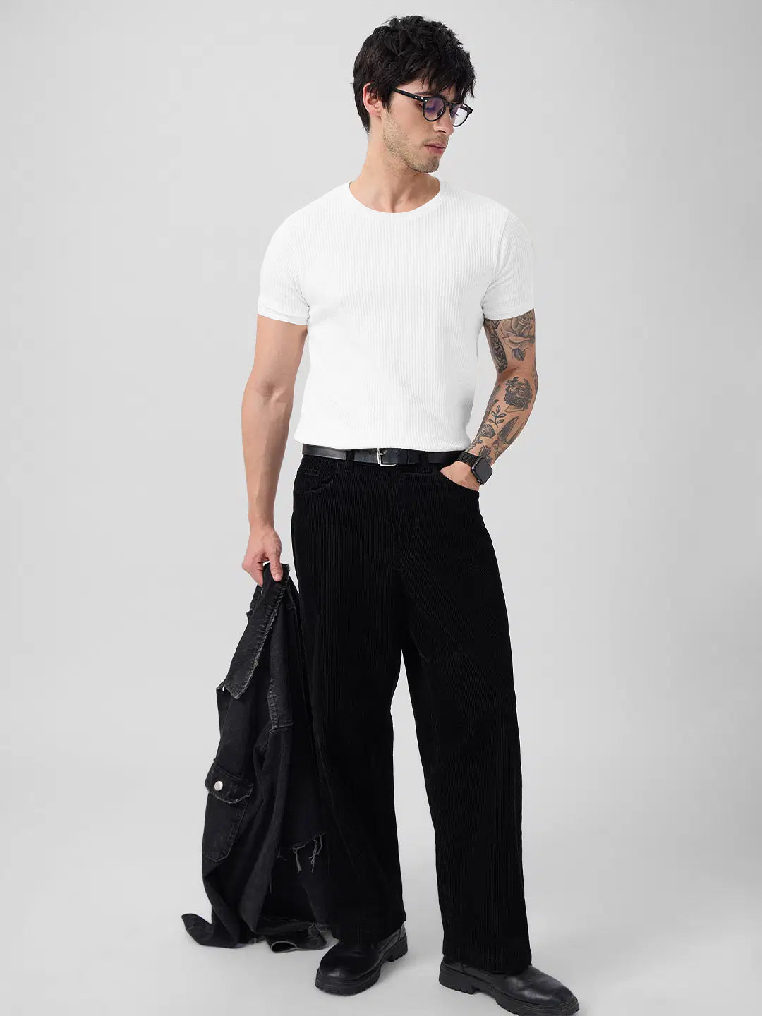 Men's Round Neck White Color T-Shirt