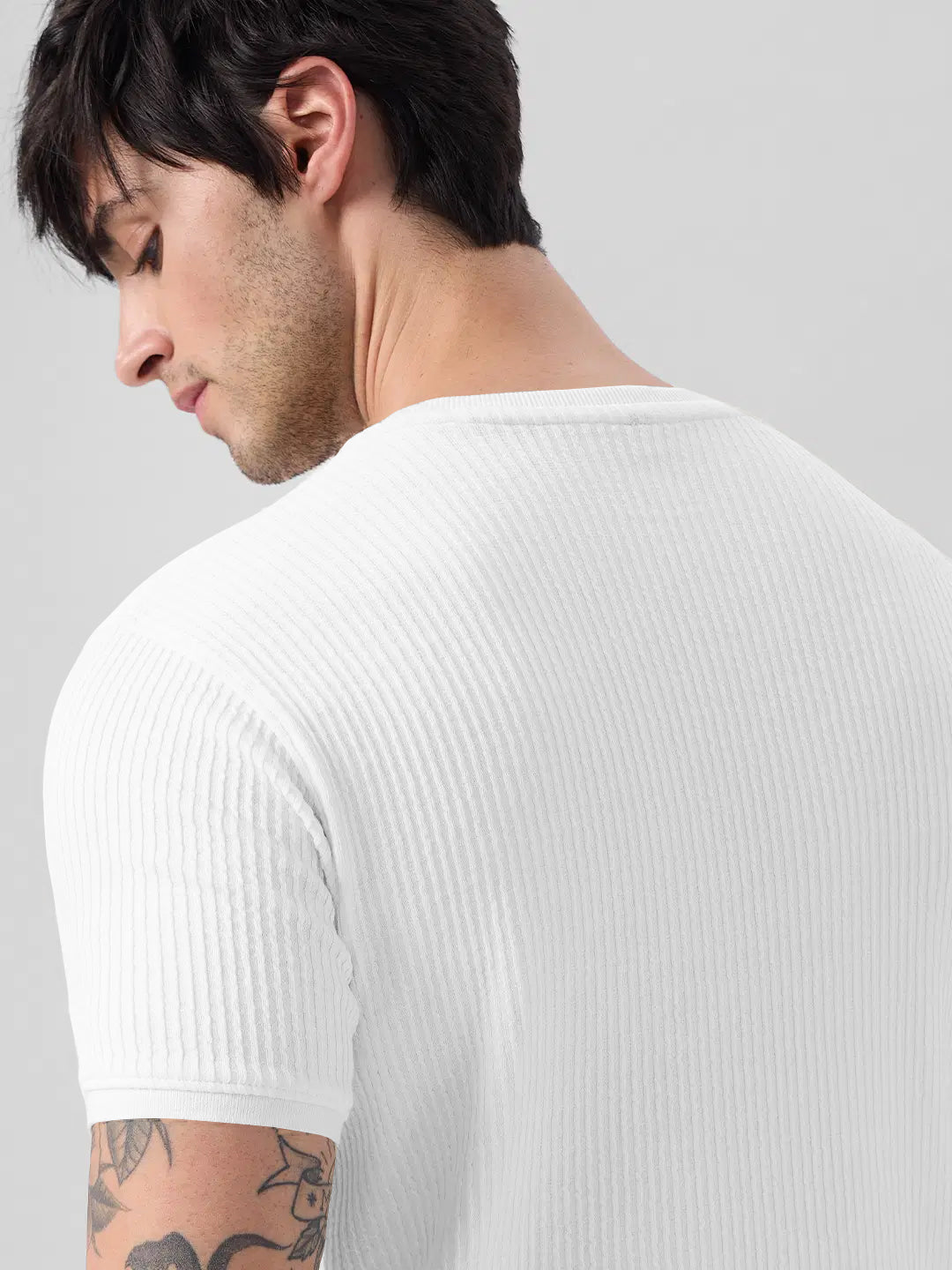 Men's Round Neck White Color T-Shirt